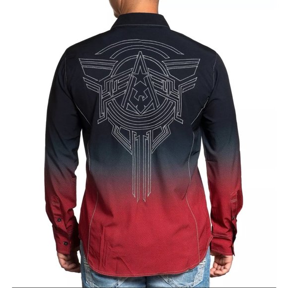 AMERICAN FIGHTER Men's Button Down Shirt INDICATION - Picture 3 of 6